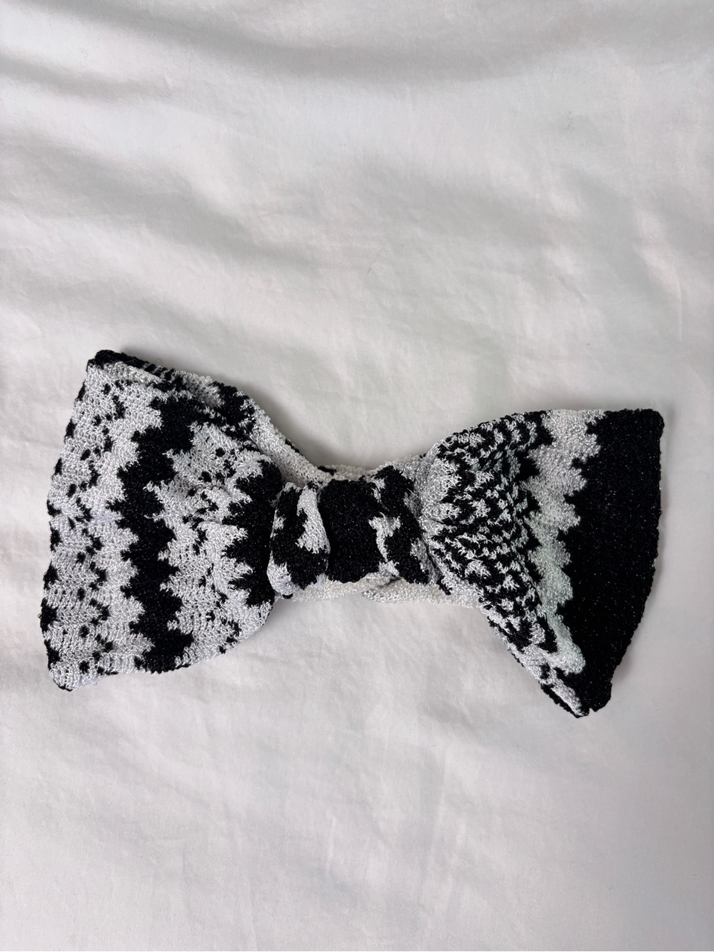 Missoni Black and White Knit Bow Headband